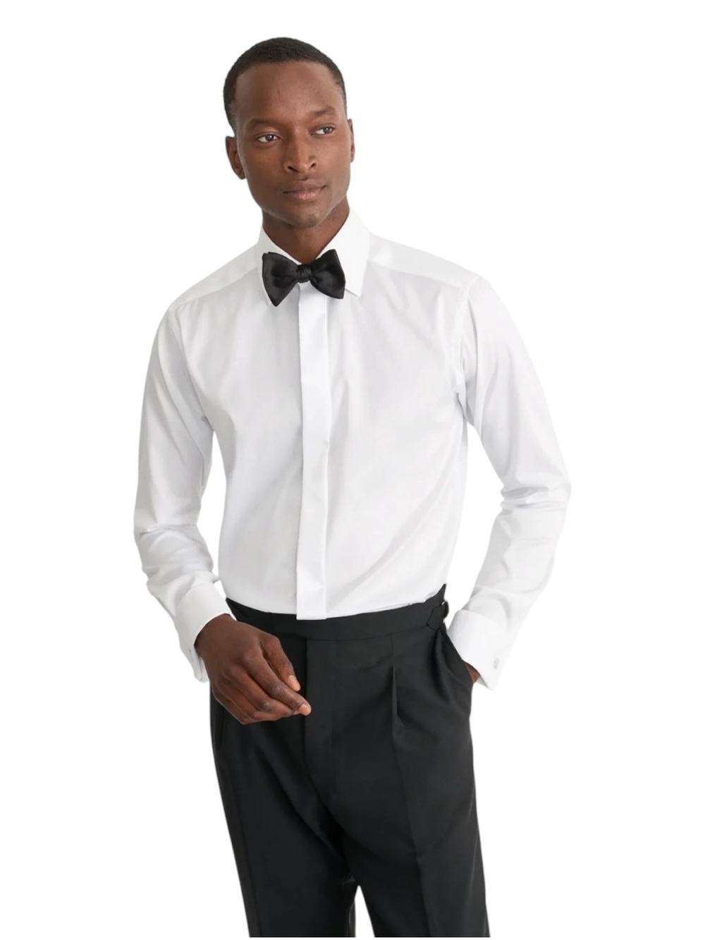 Eton Signature Twill Tuxedo Shirt Men's XL 43 17 Slim Fit White French Cuff